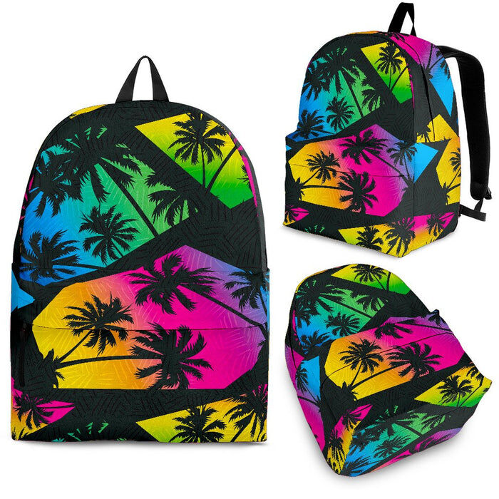 EDM Beach Palm Tree Pattern Print Back To School Backpack BP245