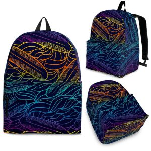 EDM Surfing Wave Pattern Print Back To School Backpack BP244