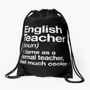 English Teacher Definition Funny Back To School First Day Drawstring Bag DSB221