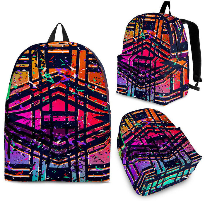 Ethnic Aztec Grunge Trippy Print Back To School Backpack BP243