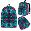 Ethnic Teal Bohemian Pattern Print Back To School Backpack BP239