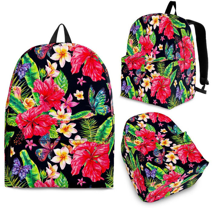 Exotic Hibiscus Flowers Pattern Print Back To School Backpack BP238