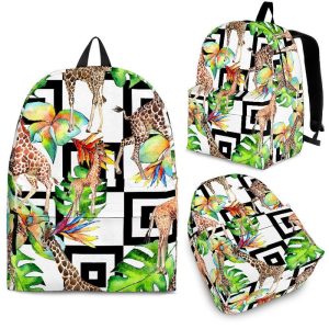 Exotic Tropical Giraffe Pattern Print Back To School Backpack BP323