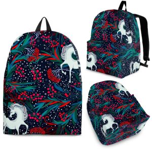 Fairy Floral Unicorn Pattern Print Back To School Backpack BP234