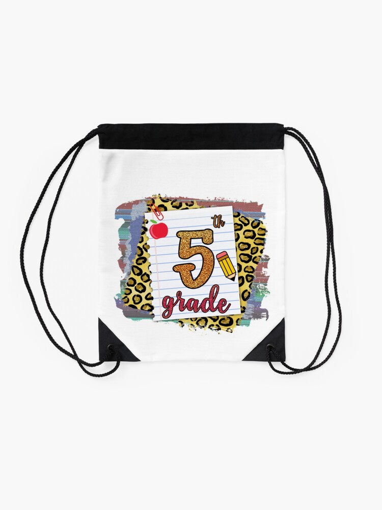 Fifth-Grade-Happy-First-Day-Of-School-Back-To-School-Drawstring-Bag-DSB109-2 Fifth Grade Happy First Day Of School Back To School Drawstring Bag DSB109 2