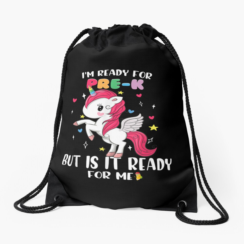First Day Of Pre K Funny Back To School Drawstring Bag DSB220