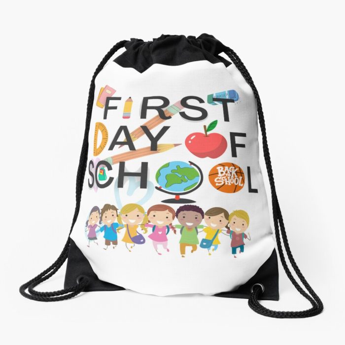 First Day Of School Back To School Drawstring Bag DSB019