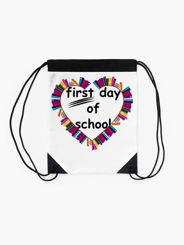 First Day Of School Heart Drawstring Bag DSB015 2