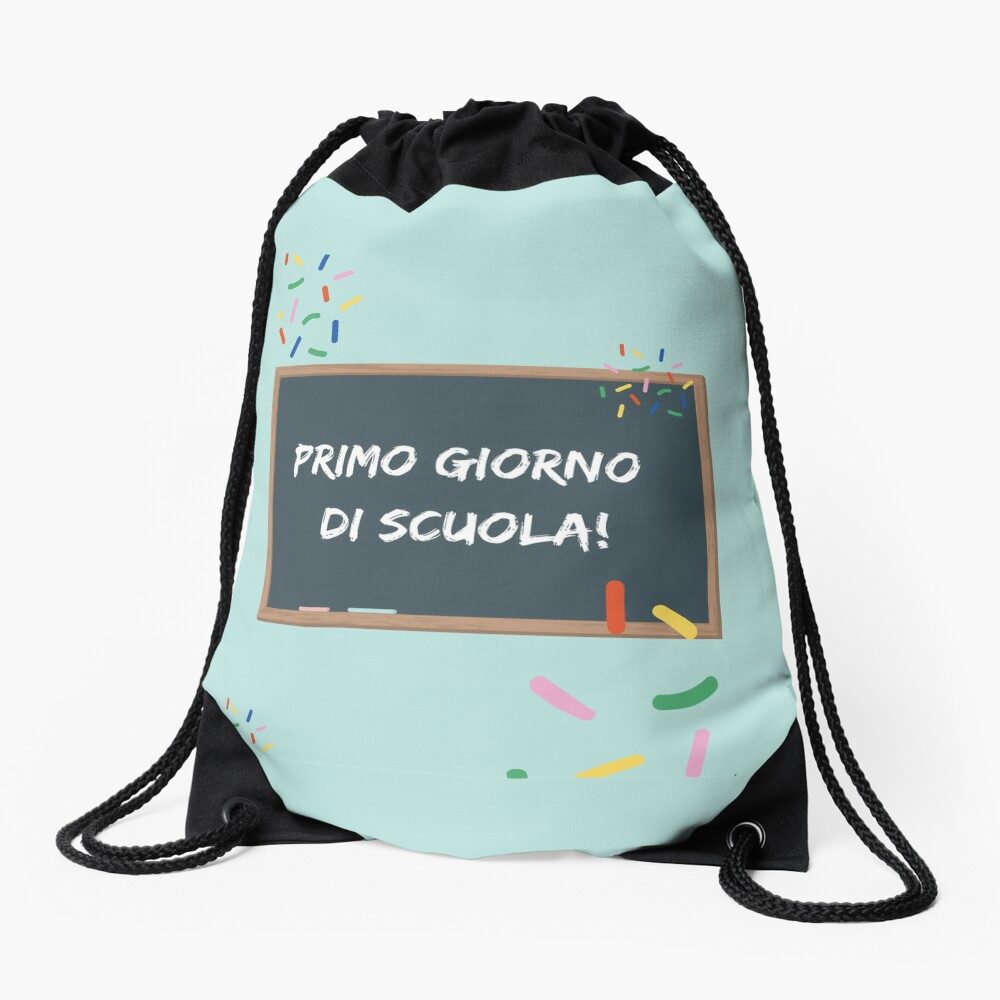 First Day Of School Scuola Drawstring Bag DSB749