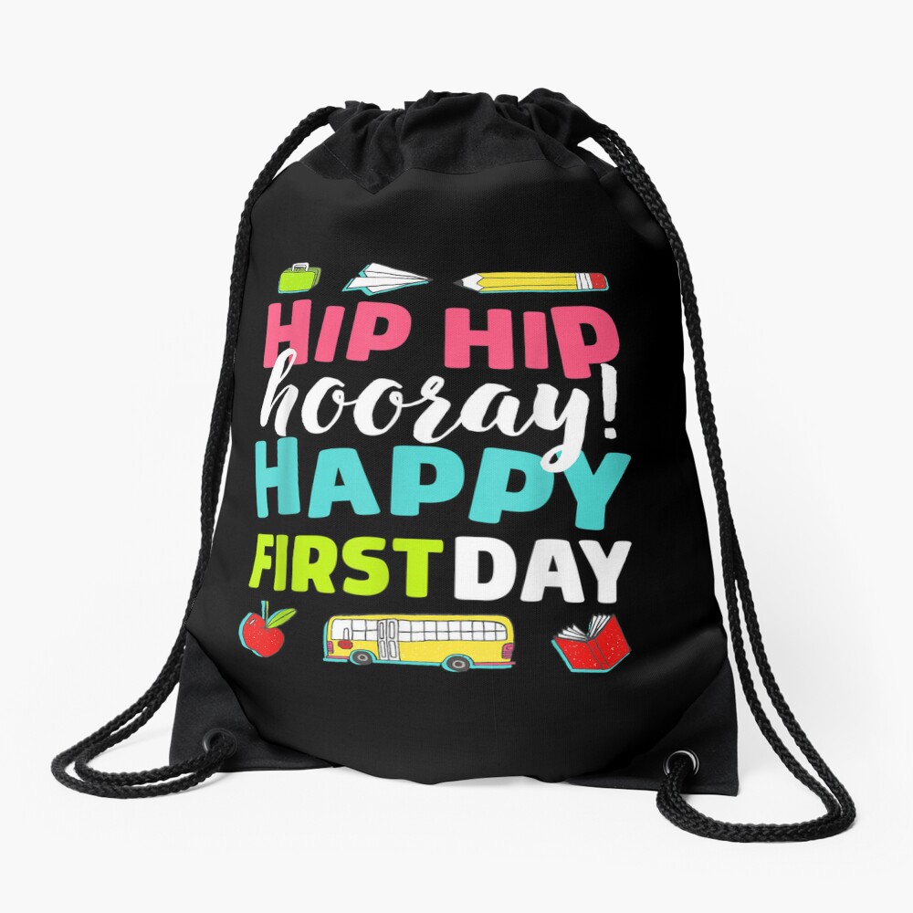 First Day Of School Teacher Child Back To School Drawstring Bag DSB064