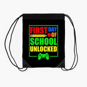First Day Of School Unlocked Gift For Gamer And Video Game Lovers Great School 2020 Drawstring Bag DSB699 2 First Day Of School Unlocked Gift For Gamer And Video Game Lovers Great School 2020 Drawstring Bag DSB699 2