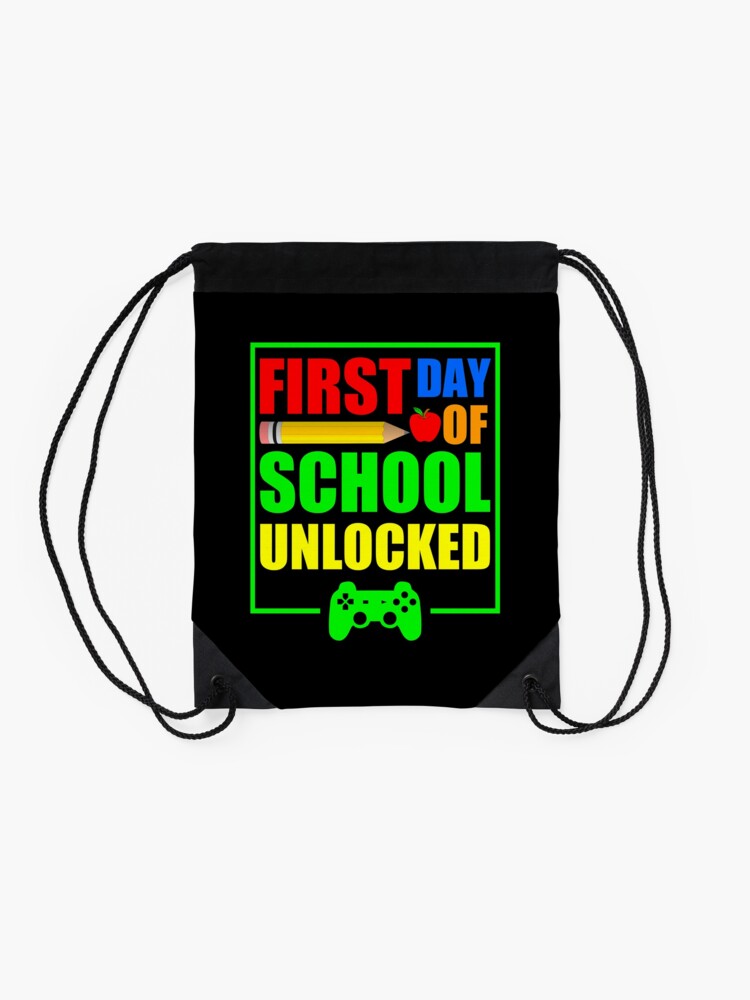 First-Day-Of-School-Unlocked-Gift-For-Gamer-And-Video-Game-Lovers-Great-School-2020-Drawstring-Bag-DSB699-2 First Day Of School Unlocked Gift For Gamer And Video Game Lovers Great School 2020 Drawstring Bag DSB699 2