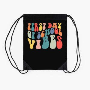 First Day Of School Vibes Teachers Student Back To School Drawstring Bag DSB1173 2
