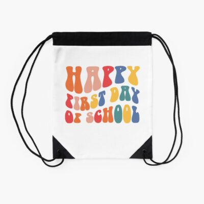 First Day Of School Vibes The First Day Of Back To School Vibes And Students Illustration Drawstring Bag DSB1035 2