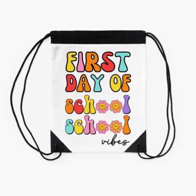 First Day Of School Vibes The First Day Of Back To School Vibes And Students Illustration Drawstring Bag DSB1045 2