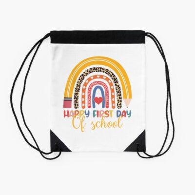 First Day Of School Vibes The First Day Of Back To School Vibes And Students Illustration Drawstring Bag DSB1050 2