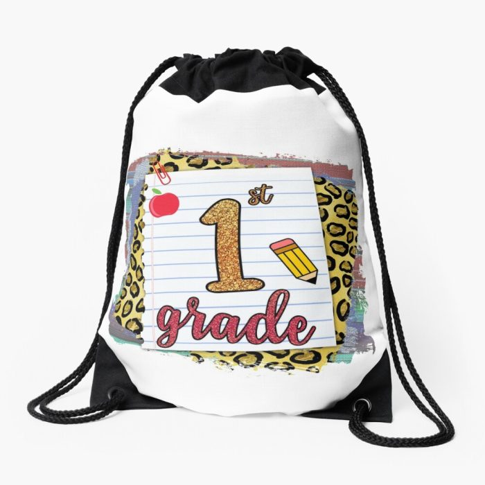 First Grade Happy First Day Of School Back To School Drawstring Bag DSB155