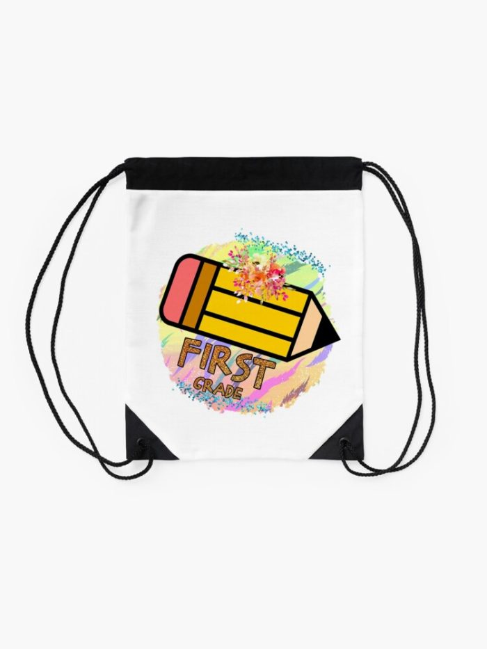 First Grade Happy First Day Of School Back To School Drawstring Bag DSB161 2