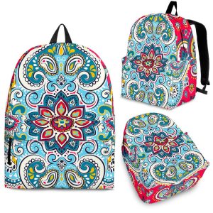 Floral Paisley Mandala Print Back To School Backpack BP231