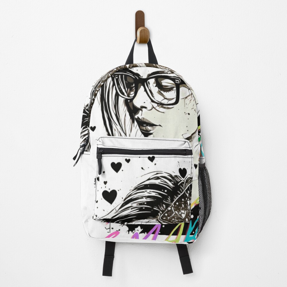 For-100Th-Day-Of-School-Featuring-100-Days-Smarter-Girls-Messy-Bun-Hair-Design-Backpack-PBP733 For 100Th Day Of School Featuring "100 Days Smarter Girls Messy Bun Hair" Design Backpack PBP733