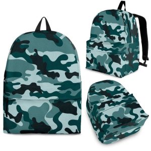 Forest Green Camouflage Print Back To School Backpack BP364