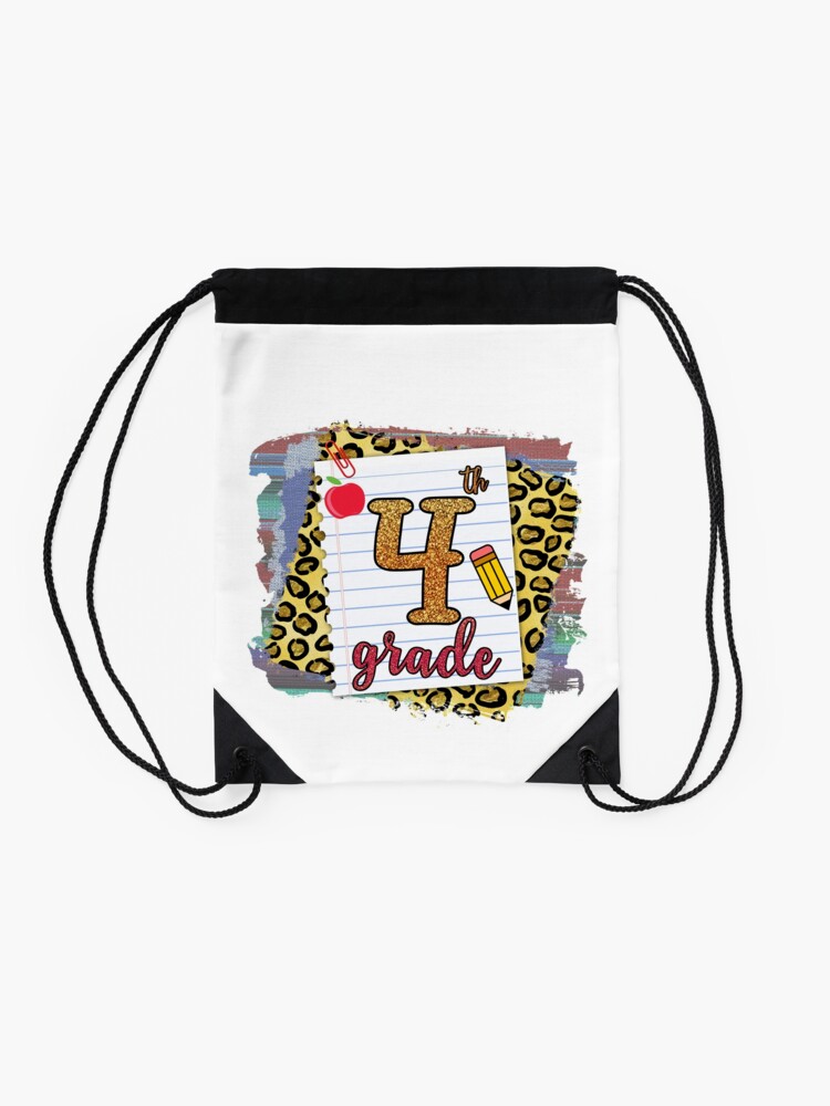 Fourth-Grade-Happy-First-Day-Of-School-Back-To-School-Drawstring-Bag-DSB160-2 Fourth Grade Happy First Day Of School Back To School Drawstring Bag DSB160 2