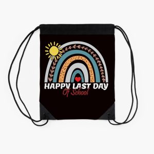 Funny And Cute Happy Last Day Of School For Teachers And Students Drawstring Bag DSB919 2