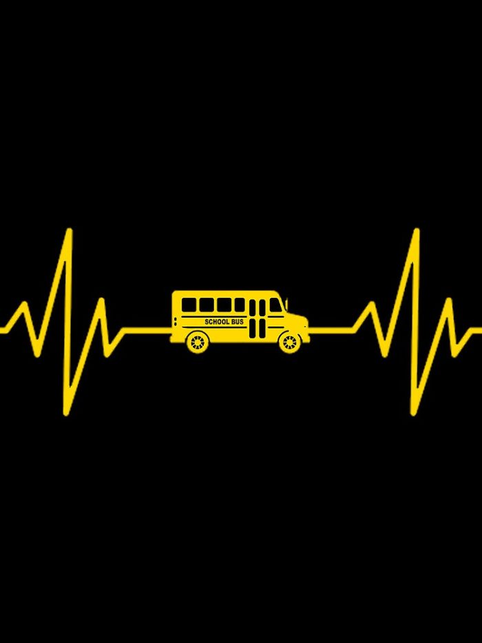 Funny School Bus Driver Gift Love School Bus Heartbeat Drawstring Bag DSB1386 1