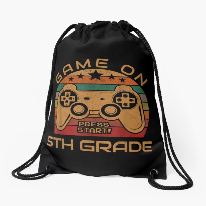 Game On 5Th Grade First Day Gamer Gift Back To School Drawstring Bag DSB312