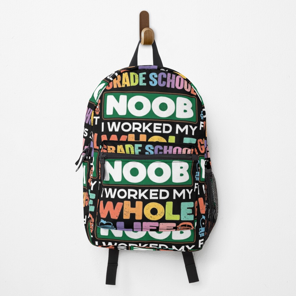 Grade School Noob Funny First Day Of Class Back To School Backpack PBP1269