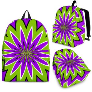 Green Flower Moving Optical Illusion Back To School Backpack BP211