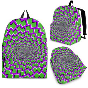 Green Shapes Moving Optical Illusion Back To School Backpack BP208