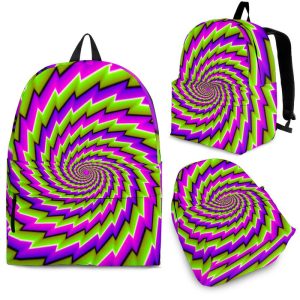 Green Twisted Moving Optical Illusion Back To School Backpack BP203