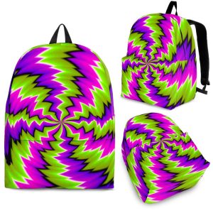 Green Vortex Moving Optical Illusion Back To School Backpack BP202