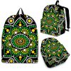 Green White Dot Mandala Print Back To School Backpack BP749