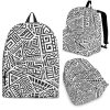Grey And White Aztec Pattern Print Back To School Backpack BP435