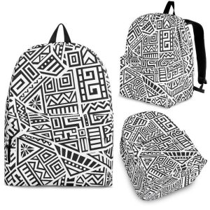 Grey And White Aztec Pattern Print Back To School Backpack BP435