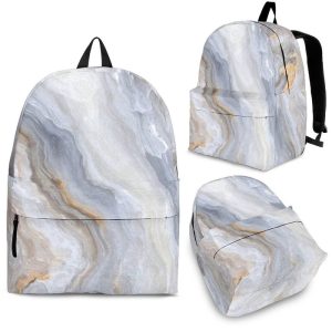 Grey Marble Print Back To School Backpack BP746