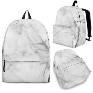 Grey Marble Stone Print Back To School Backpack BP745