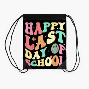 Groovy Happy Last Day Of School Graduation Day Drawstring Bag DSB196 2
