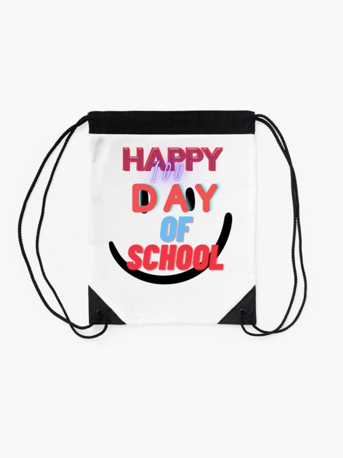 Happy 100 Day Of School Drawstring Bag DSB387 2