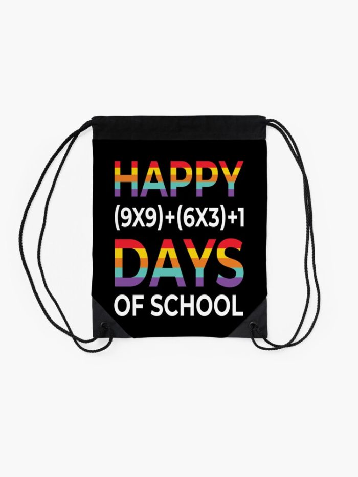 Happy 100 Days Of School Drawstring Bag DSB1437 2