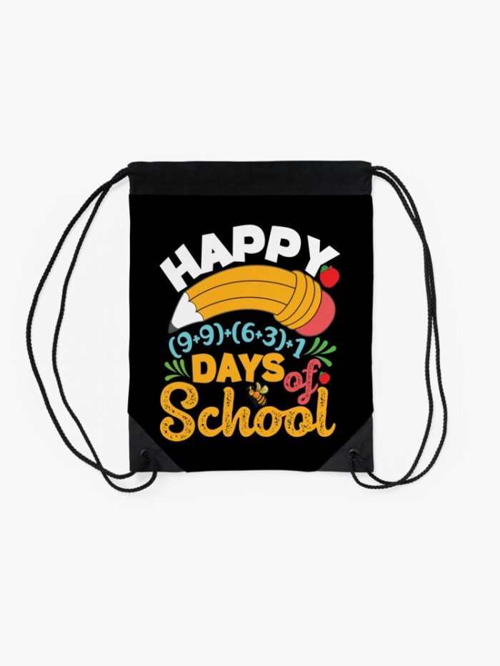 Happy 100 Days Of School Drawstring Bag DSB1477 2