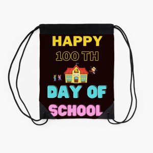 Happy 100Th Day Of School 100 Days Of School Teacher Student Drawstring Bag DSB1394 2