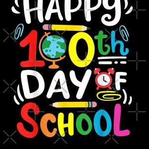 Happy 100Th Day Of School 100 Days Of School Teacher Student Drawstring Bag DSB1452 1
