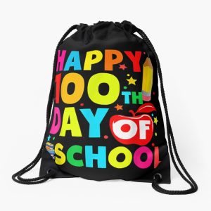 Happy 100Th Day Of School 100 Days Teacher Kids Boys Drawstring Bag DSB1456