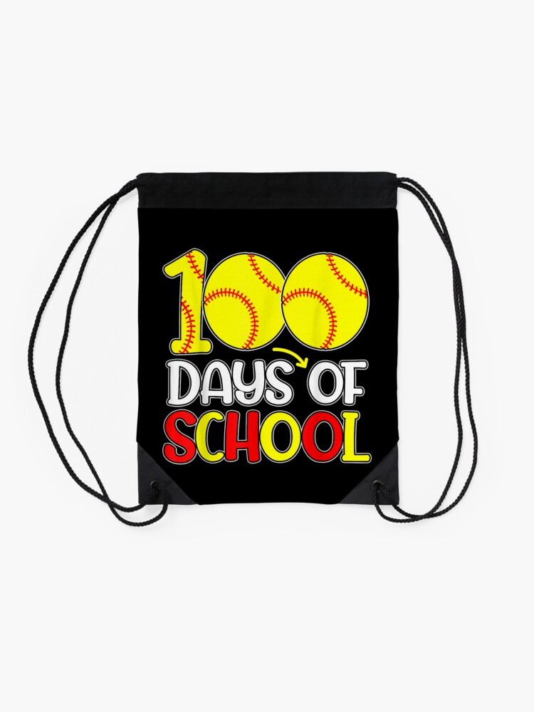 Happy-100Th-Day-Of-School-2023-Softball-100-Days-Of-School-Drawstring-Bag-DSB1113-2 Happy 100Th Day Of School 2023 Softball 100 Days Of School Drawstring Bag DSB1113 2