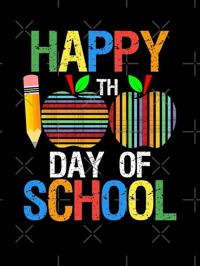 Happy 100Th Day Of School 2023 Vintage Design For Teachers And Students Funny School Retro Drawstring Bag DSB302 1