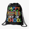 Happy 100Th Day Of School 2023 Vintage Design For Teachers And Students Funny School Retro Drawstring Bag DSB302