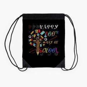 Happy 100Th Day Of School Book Tree Kids Student Gifts Drawstring Bag DSB1420 2